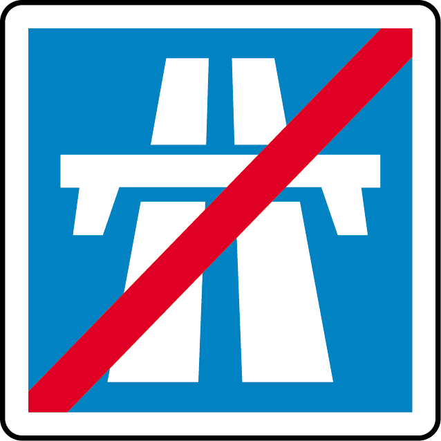 Panneau C208 - fin d'une section d'autoroute C 208