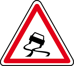 Panneau chaussée glissante