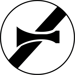 Panneau fin d'interdiction signaux sonores